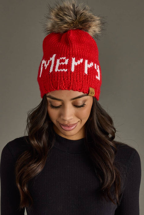 Panache Apparel Co. - Red Merry Pom Hat