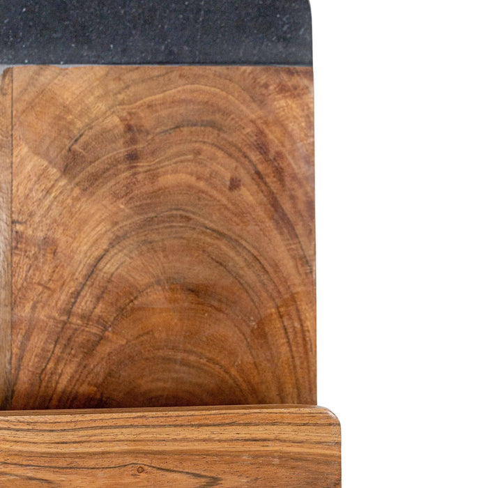 Foreside Home & Garden - Louisa Cookbook Holder Acacia Wood Marble & Metal