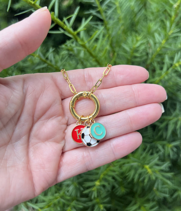 Baubles by B -  KC Current Soccer Charm Enamel Kansas City Necklace