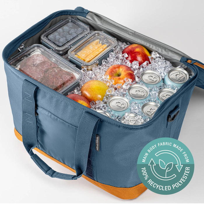 CleverMade - Pacifica Collapsible Cooler: Charcoal/Cognac / 50 Can