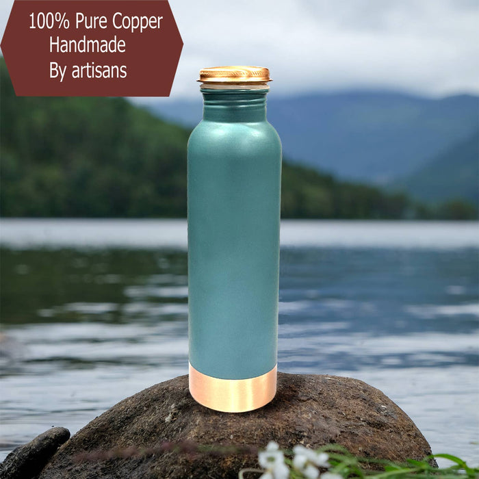 Perilla Home - Copper Water Bottle 20.29 Oz (Pie Green)