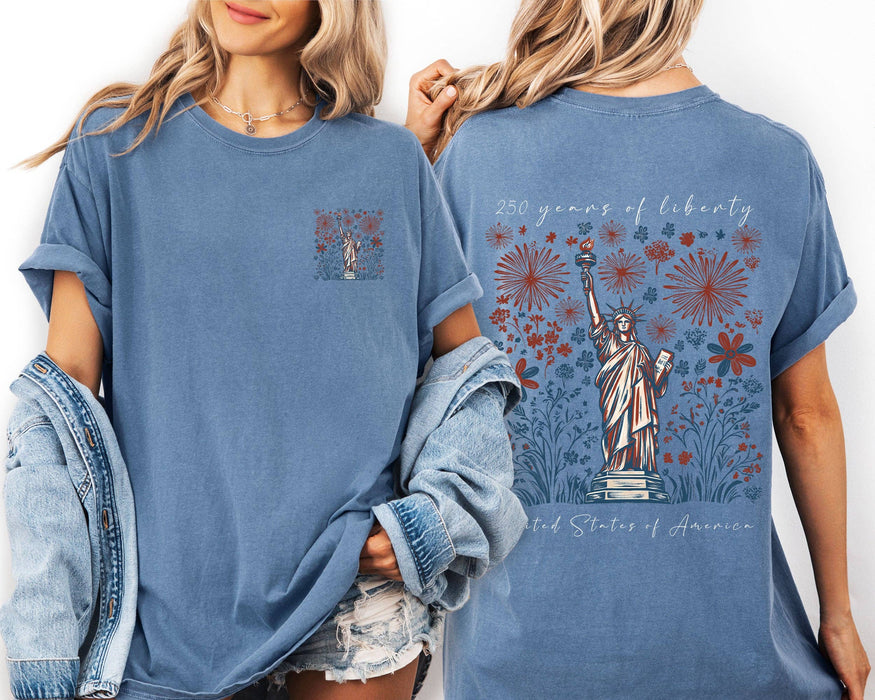 Refinery Number One LLC - 250 Years Of Liberty, America Comfort Colors T-Shirt: Crimson Red / XL