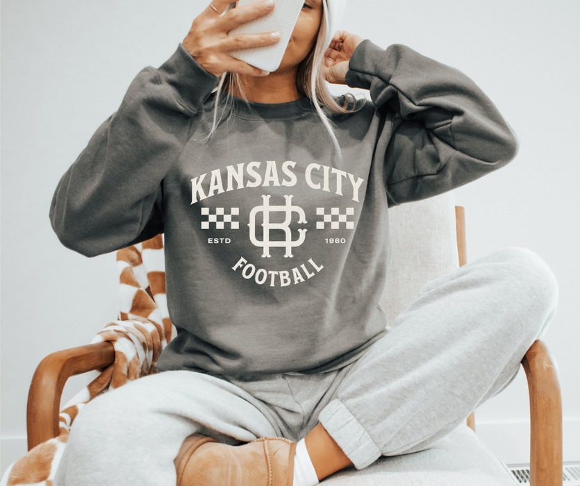 The Red Rival Wholesale - Vintage Kansas City Football Charcoal Sweatshirt: Large