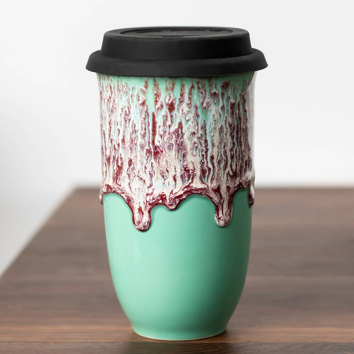 Nova Ceramics Travel Mugs - Nebula Ceramic Travel Mug – 16oz with Lid & Sleeve