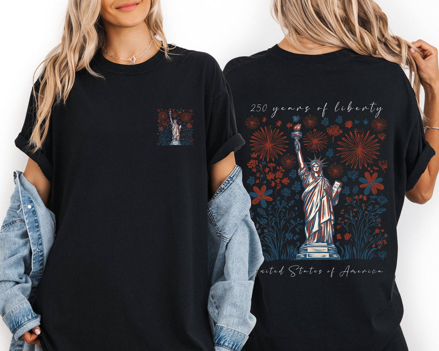 Refinery Number One LLC - 250 Years Of Liberty, America Comfort Colors T-Shirt: White / Large