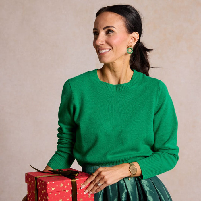 Nickel and Suede - Holiday Wreath Earrings