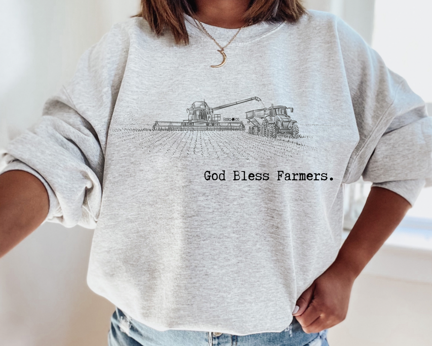 God Bless Farmers | Farming | Agriculture: Medium / Sweatshirt